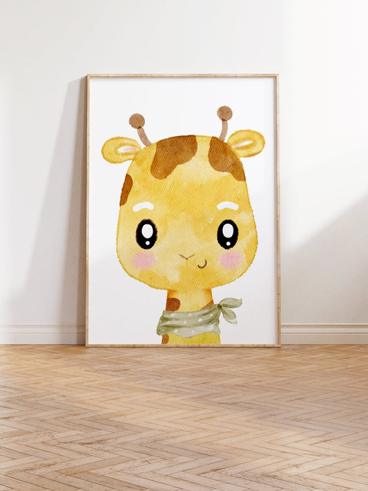 Baby Giraffen På Safari - Littleposter.dk